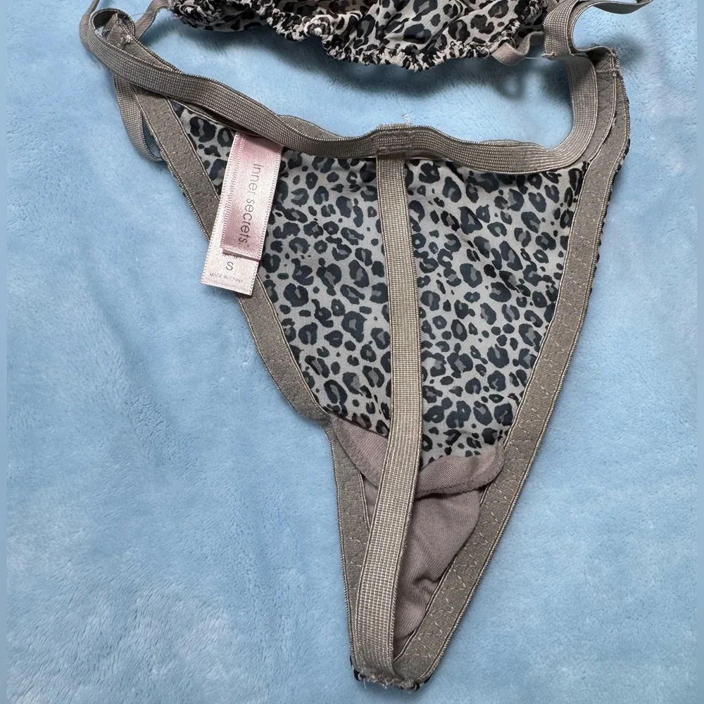 Inner Secrets Babydoll Set Sexy gray animal print size S NWT